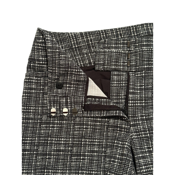 LOFT Julie Skinny Dress Pants Womens 8 Plaid Black & White Mid-Rise 4-Pocket - Picture 7 of 16